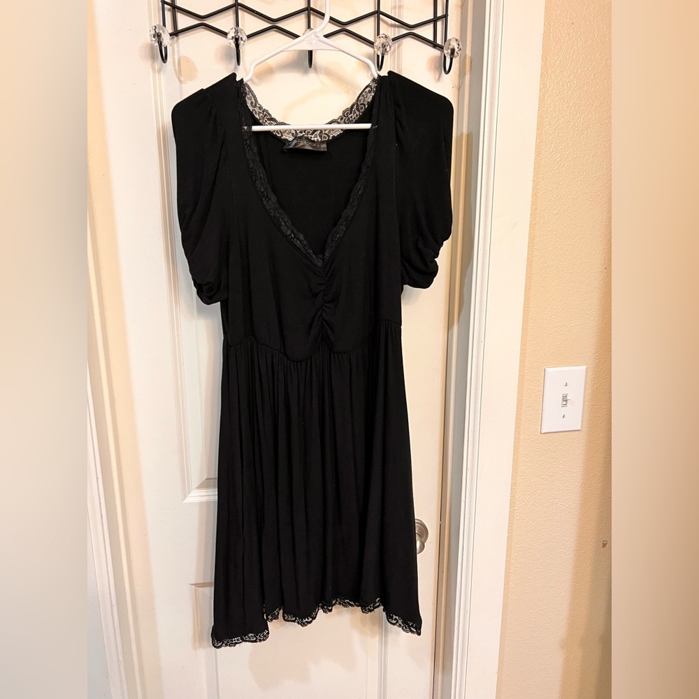 Foxblood Lace trim babydoll dress